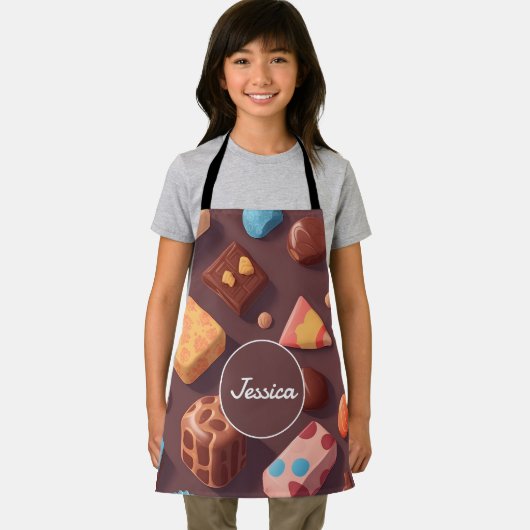 Chocolade Mozaïek Kleurrijk Gepersonaliseerd Patro Schort (Insitu)