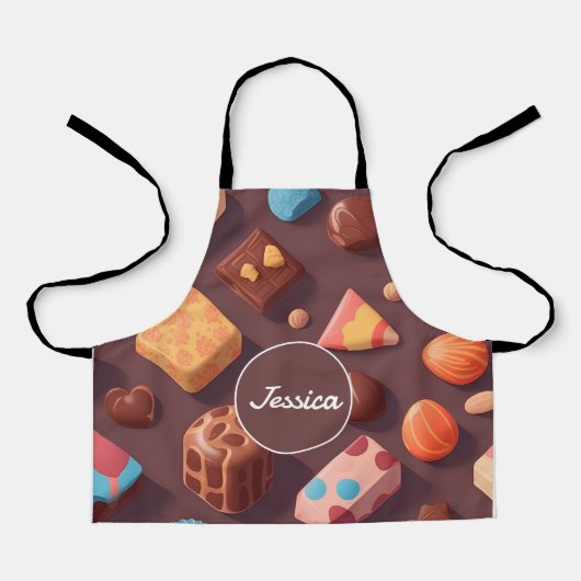 Chocolade Mozaïek Kleurrijk Gepersonaliseerd Patro Schort (Voorkant)
