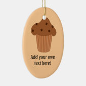 Chocolade Muffin-afbeelding, aanpasbaar Keramisch Ornament (Rechts)