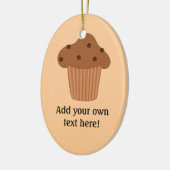 Chocolade Muffin-afbeelding, aanpasbaar Keramisch Ornament (Links)