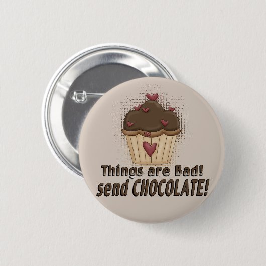 Chocolade Muffin Button (Voorkant /achterkant)