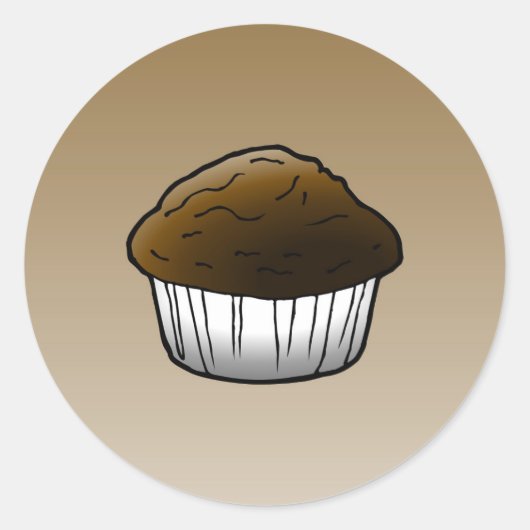 Chocolade Muffin Classic Round Sticker (Voorkant)