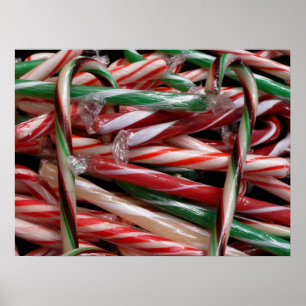 Chocolade Munt Snoepstokken Vrolijk Kerstfeest Poster