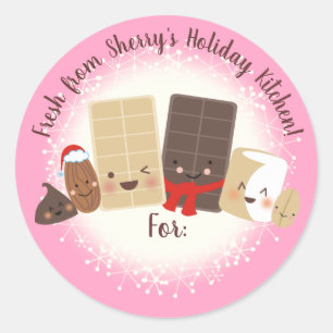 Chocolade noten thuis bakken gepersonaliseerde ker ronde sticker
