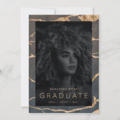 chocolade oasis brown marble golden foil aderes aankondiging (Voorkant)