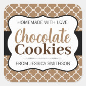 Chocolade (of andere tekst) Koekjes Label CK001sq (Voorkant)