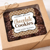 Chocolade (of andere tekst) Koekjes Label CK001sq