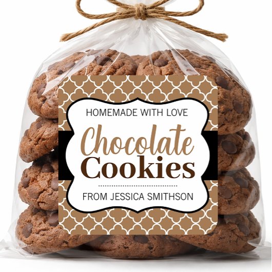 Chocolade (of andere tekst) Koekjes Label CK001sq