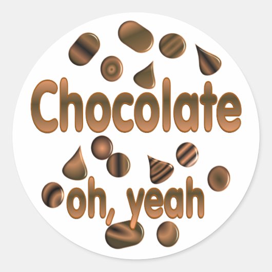 Chocolade Oh, ja Ronde Sticker (Voorkant)