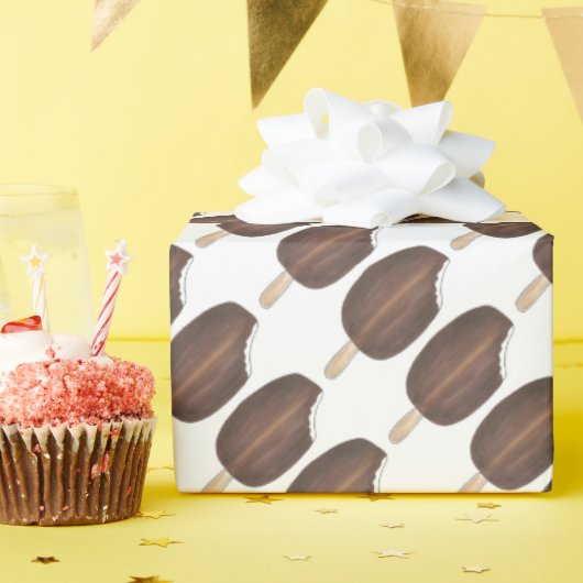 Chocolade ondergedompeld vanille ijs ijsijsjes rep cadeaupapier (Verjaardagsfeest)