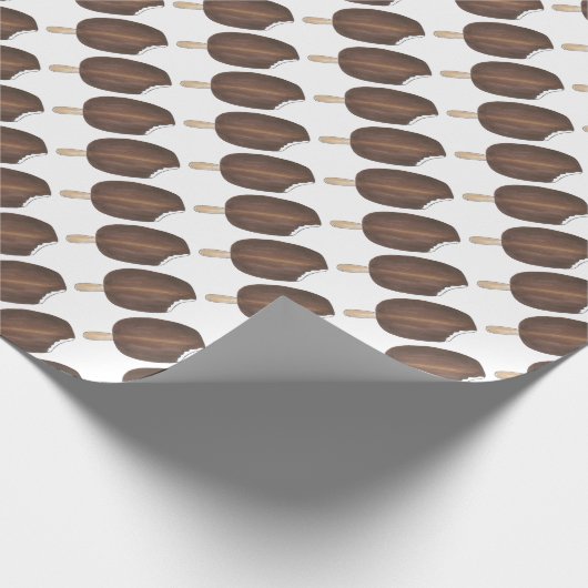 Chocolade ondergedompeld vanille ijs ijsijsjes rep cadeaupapier (Hoek)