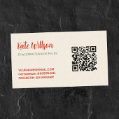 Chocolade-ondergedompelde aardbeien aangepaste QR Visitekaartje