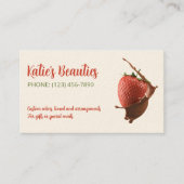 Chocolade-ondergedompelde aardbeien aangepaste QR Visitekaartje (Voorkant)