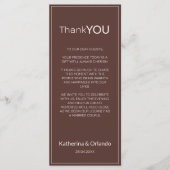 Chocolade Oude Rijkdom Trouwmenu Bedankbrief Programmakaart (Voorkant)