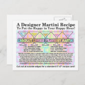 Chocolade Overdekte Aardbei Martini Recept Postca Briefkaart (Voorkant / Achterkant)