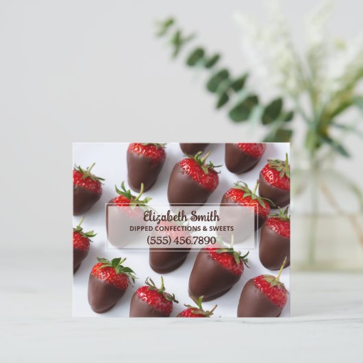Chocolade Overdekte Aardbeien Zakelijk Stationery (Staand voorkant)
