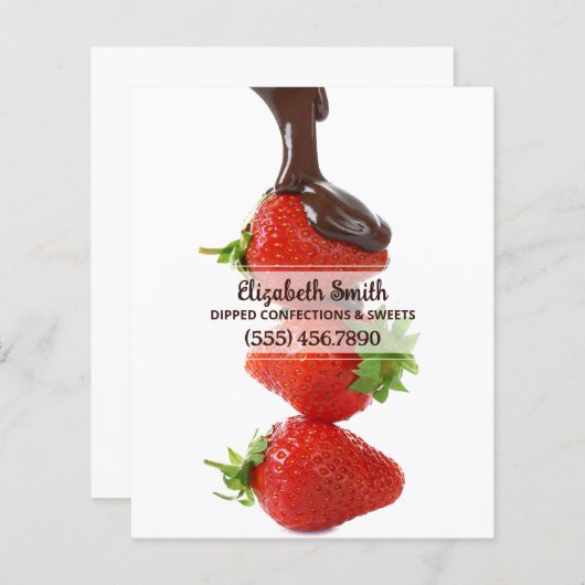 Chocolade Overdekte Aardbeien Zakelijk Stationery (Voorkant / Achterkant)