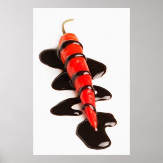Chocolade Overdekte Jalapeno Peper Poster Afdruk (Voorkant)