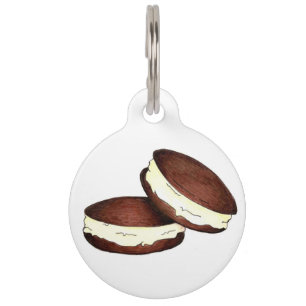 Chocolade PA Dutch Whoopie Pies Foodie Dog Label Huisdierpenning