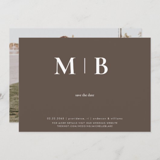 Chocolade paar foto Sla de datum op Save The Date (Voorkant / Achterkant)