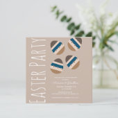 Chocolade Paaseieren Aardtint Feest Kaart (Staand voorkant)