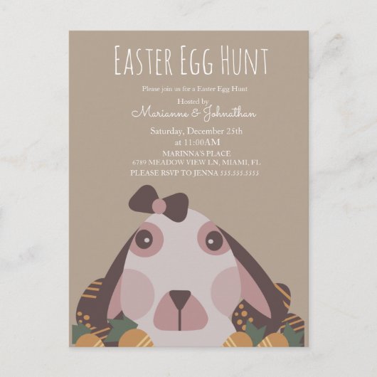 Chocolade Paaseieren Bunny Egg Hunt Briefkaart (Voorkant)