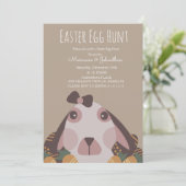 Chocolade Paaseieren Bunny Egg Hunt Kaart (Staand voorkant)