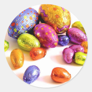 Chocolade paaseieren voor de Feestdagen Ronde Sticker