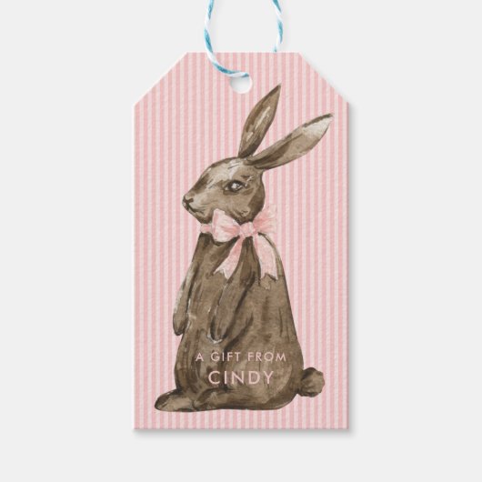Chocolade Paashaas Cadeaulabel (Voorkant)