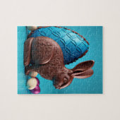 Chocolade paashaas en eieren legpuzzel (Horizontaal)