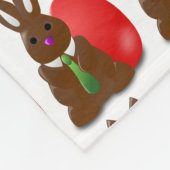 Chocolade Paashaas Fleece Deken (Hoek)