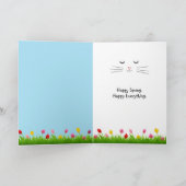 Chocolade paashaas in narcissen feestdagen kaart (Binnen)