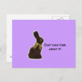 Chocolade paashaas met houding feestdagenkaart (Voorkant / Achterkant)