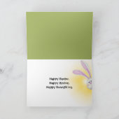 Chocolade paashaas met narcissen kaart (Binnen)