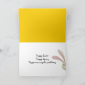 chocolade paashaas op Gingham Feestdagen Kaart (Binnen)