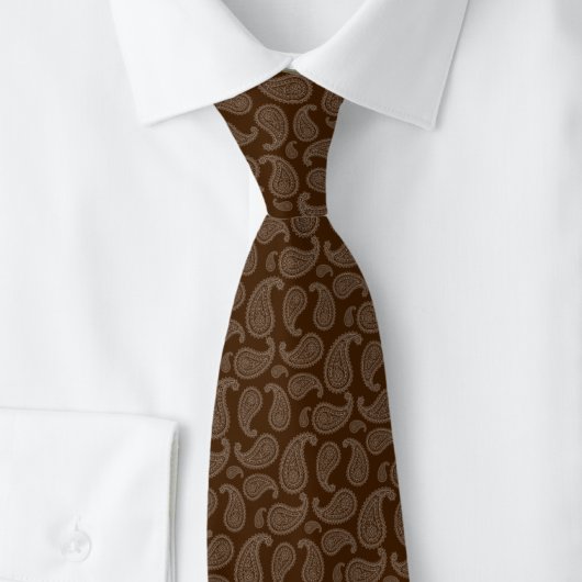 Chocolade Paisley Stropdas