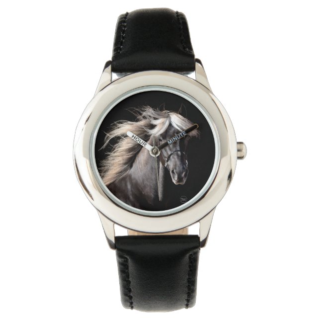 Chocolade Palomino Rocky Mountain Horse Horloge (Voorkant)