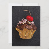 Chocolade parel cupcake feestdagenkaart (Voorkant)