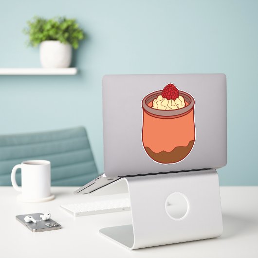 Chocolade Parfait Sticker (Laptop op bureau)