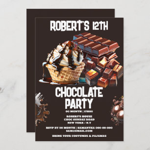 Chocolade partij ijs wafel sundae dessert kaart