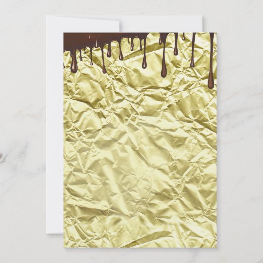 Chocolade Party Gold Faux Folie Wrapper Uitnodigin Kaart (Achterkant)