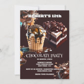 Chocolade party kinderen verjaardag thema choc fun kaart (Voorkant)