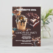 Chocolade party kinderen verjaardag thema choc fun kaart (Staand voorkant)