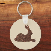 Chocolade, Pasen Konijn Knop Sleutelhanger (Voorkant)