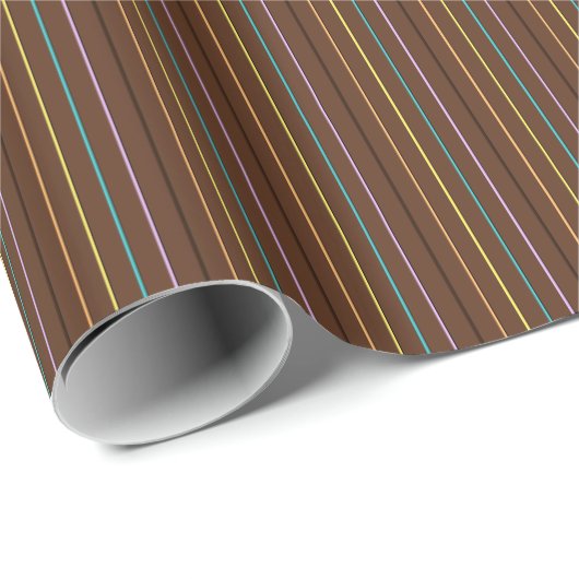 Chocolade Pastels Stripes 12-Gift Wrapping Paper Cadeaupapier (Rol Hoek)