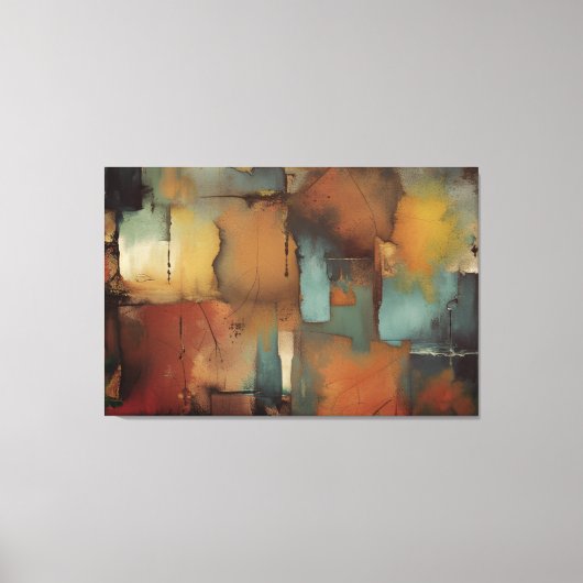 Chocolade Patchwork Abstract Canvas Afdruk (Voorkant)