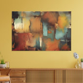 Chocolade Patchwork Abstract Canvas Afdruk (Insitu (Woonkamer))