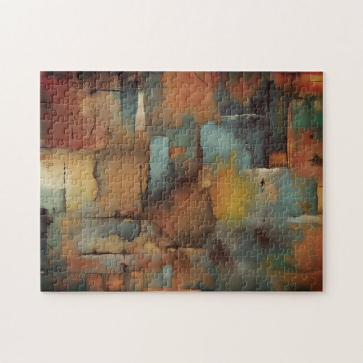 Chocolade Patchwork Abstract Legpuzzel (Horizontaal)
