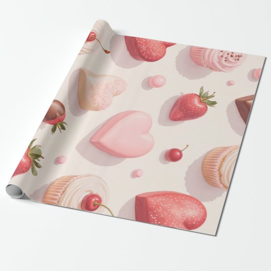 chocolade patroon Wikkelpapier Cadeaupapier (Uitgerold)