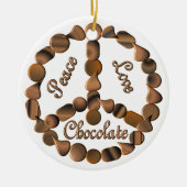 Chocolade Peace Sign Keramisch Ornament (Voorkant)
